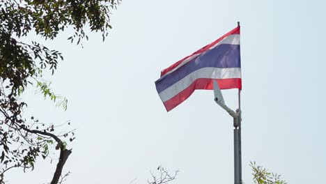 bandera nacional revoloteando en un palo alto
