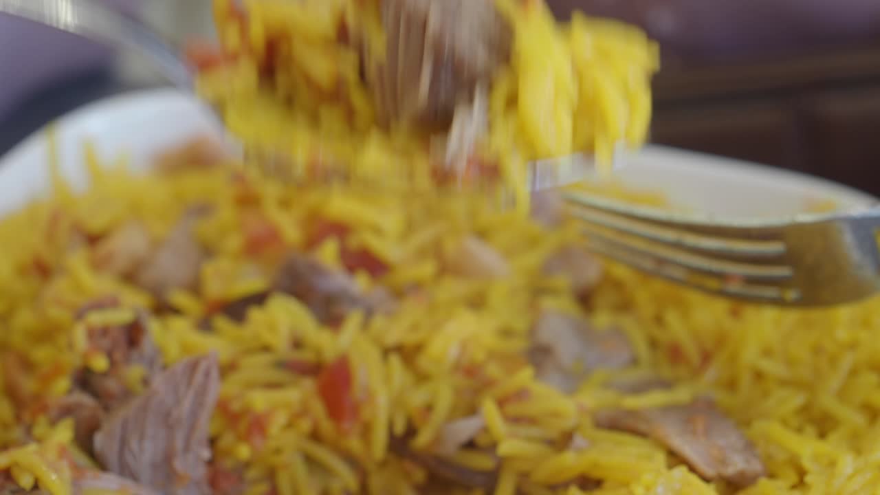 Lamb Pilaf Dish | Premium Stock Video Footage