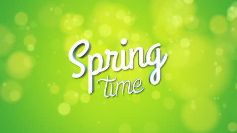 tiempo de primavera con confeti volador en gradiente verde