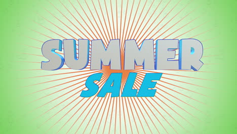 summer sale with sun rays on retro texture