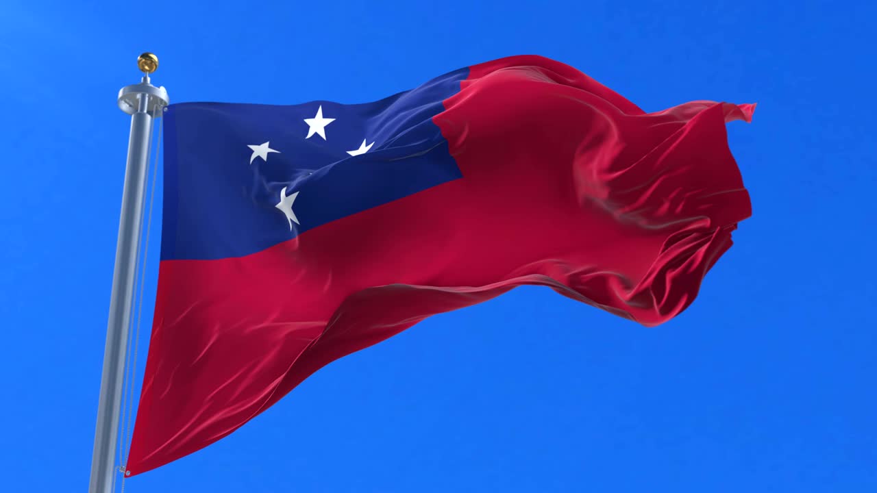 사모아의 발이 바람에 흔들리고 천천히 푸른 하늘과 함께, 루프