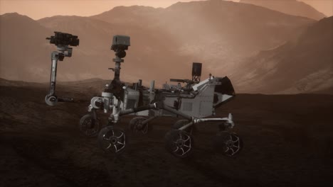 curiosity mars rover exploring the surface of red planet. elements of this image furnished by nasa