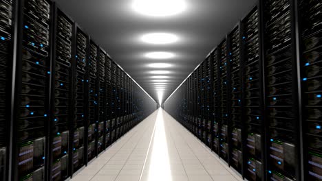data center server endless corridor loop centro 4k