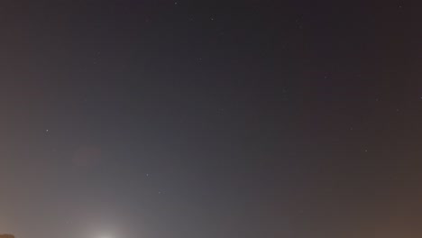 bright moon light with twinkling stars on dark night blue sky