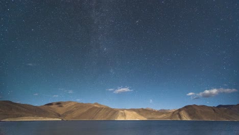 starry night over a mountain lake