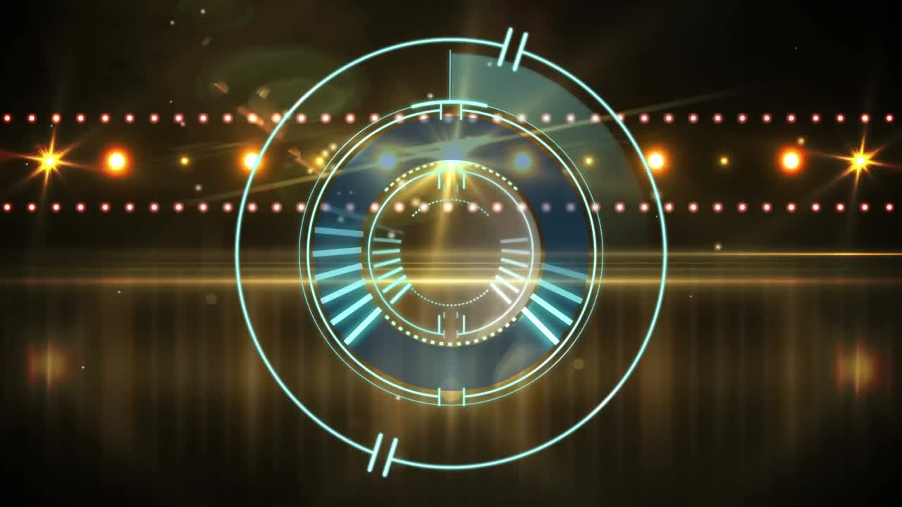 디스코 조명 위의 로딩 서클의 애니메이션