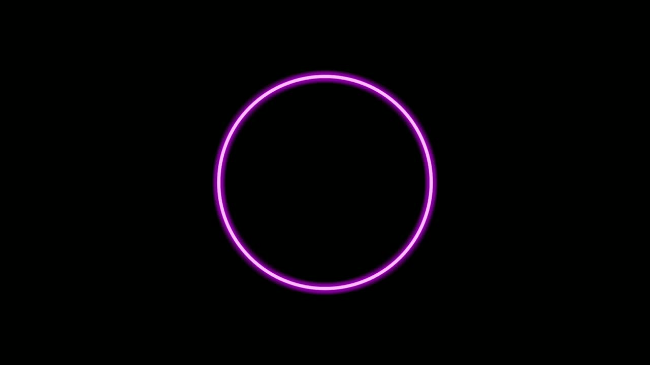 animación de borde de círculo de luz de neón en fondo negro. borde moderno con espacio de copia en blanco 4k
