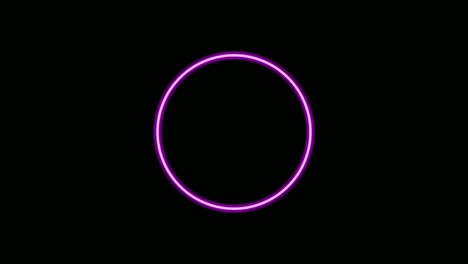 animación de borde de círculo de luz de neón en fondo negro. borde moderno con espacio de copia en blanco 4k