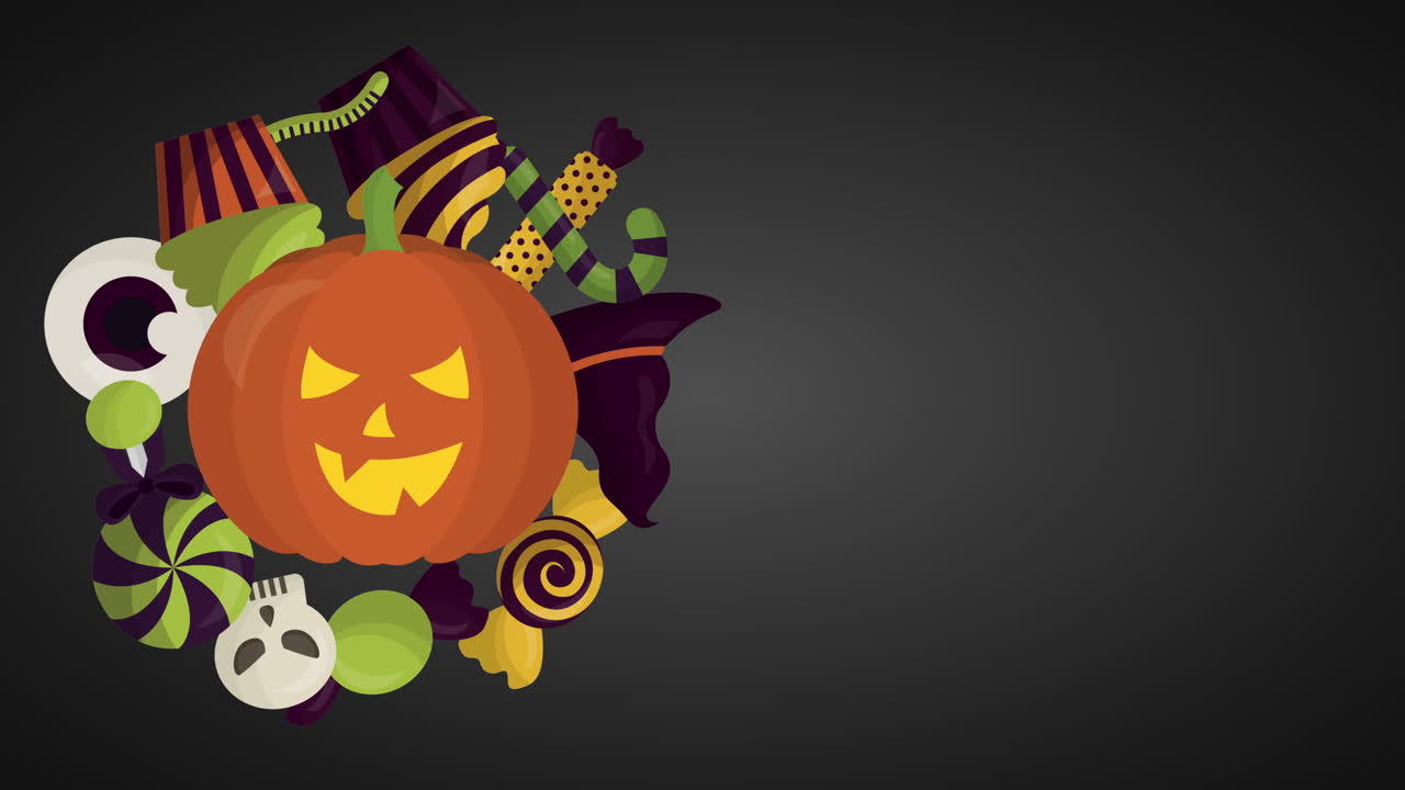 felice celebrazione di halloween con zucca e caramelle