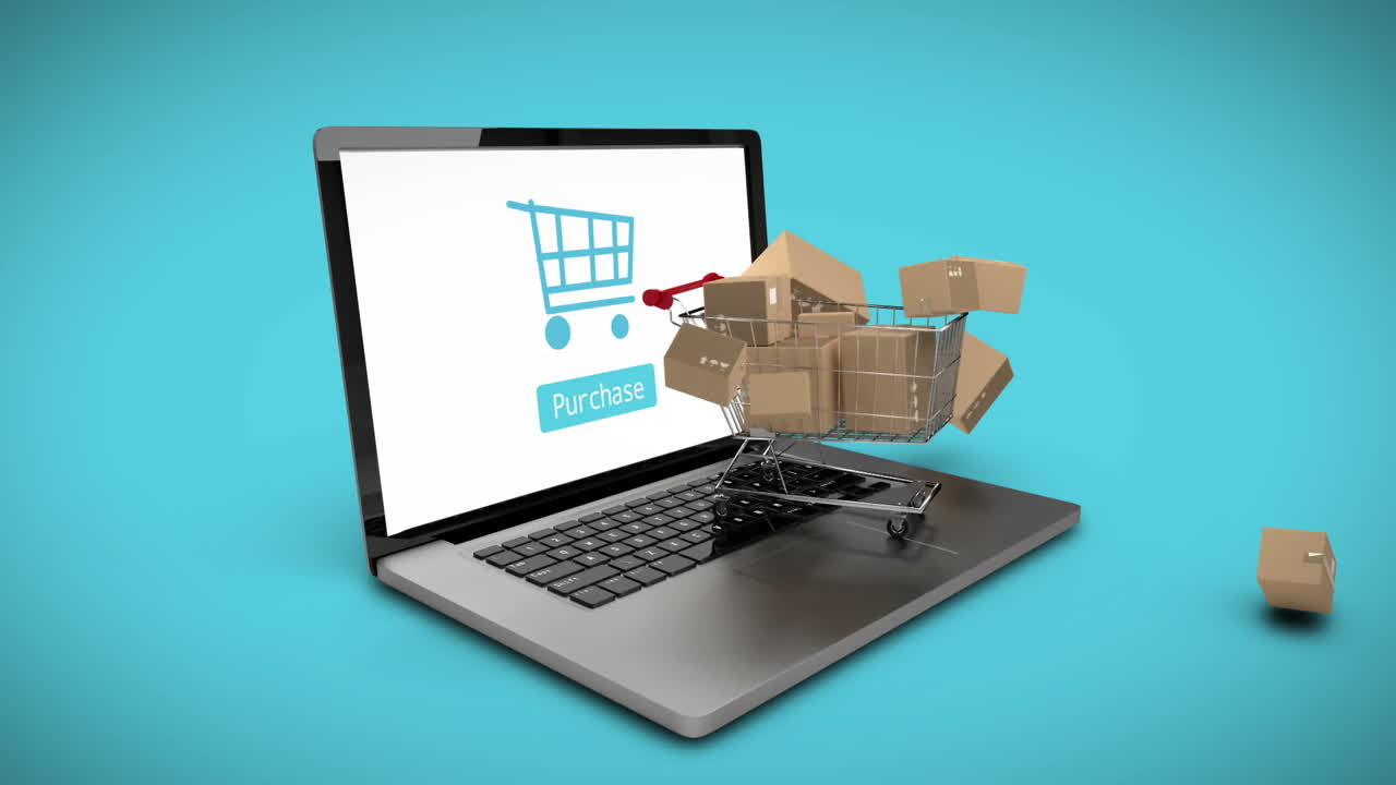 cajas que caen en el carrito