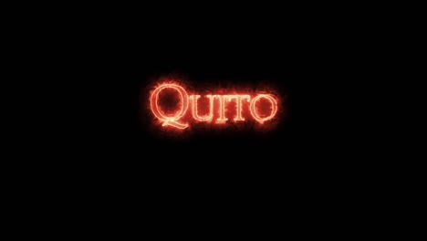 quito written with fire. loop