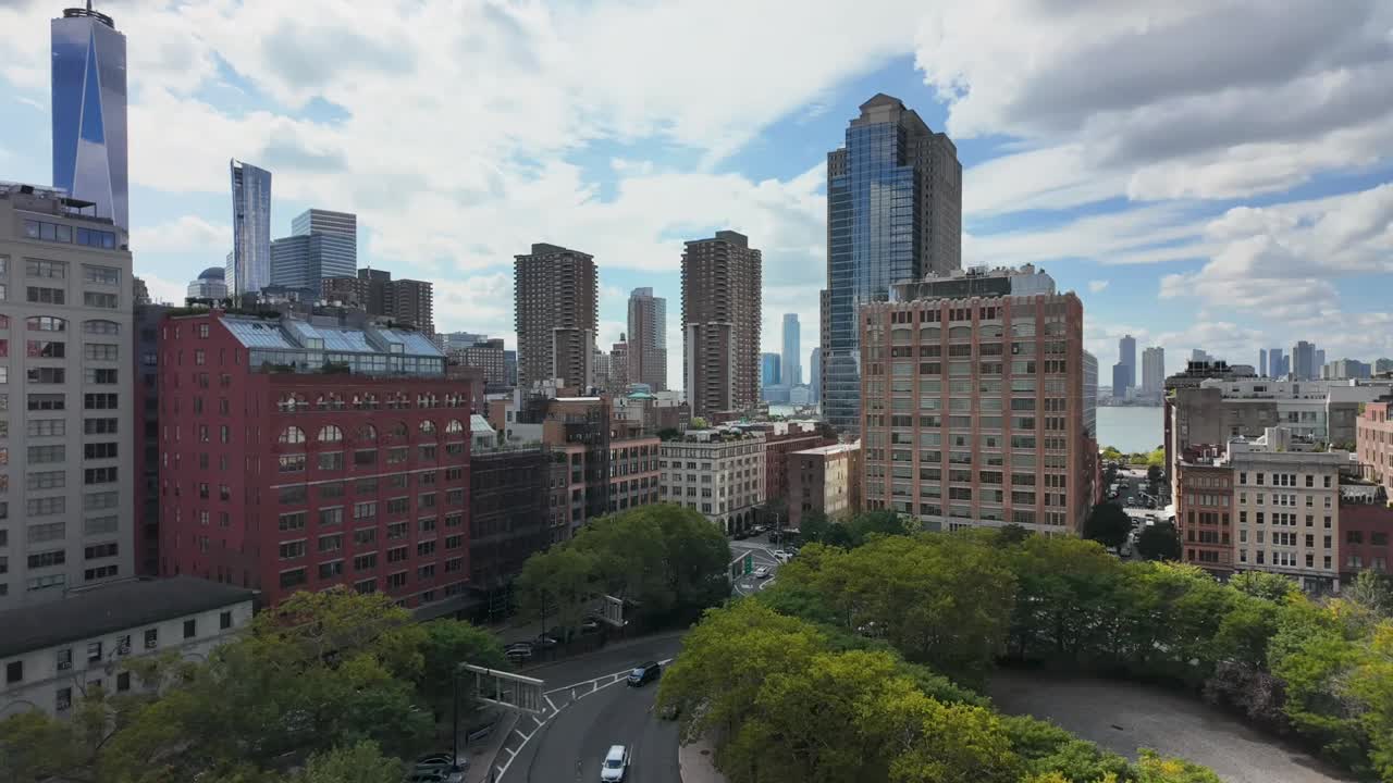 NYC Skyline Daytime Hyperlapse. Manhattan. Hudson River