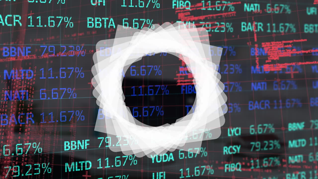 animación del procesamiento de datos sobre formas