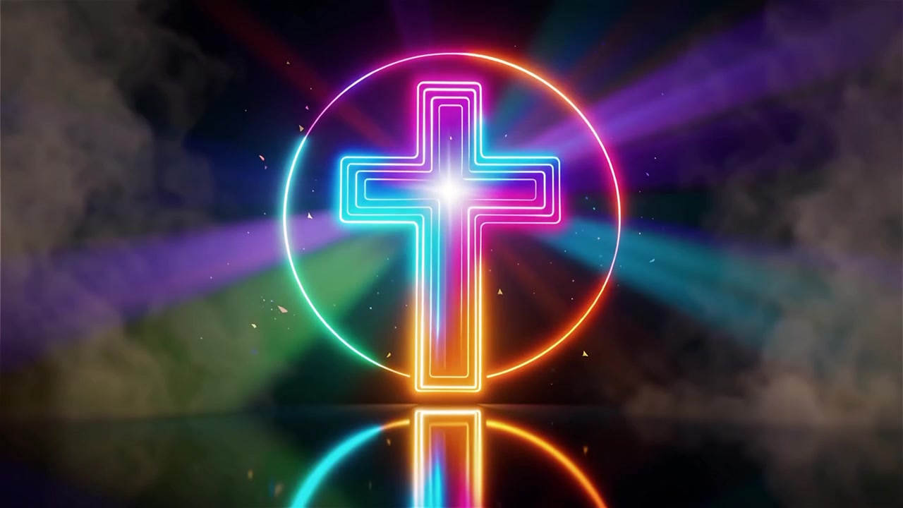 Christian Cross Heavenly Light Worship Background