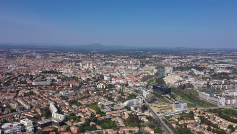 Montpellier-Gran-Vista-Aérea-Desde-Las-Casas-Del-Ayuntamiento-Del-Barrio-De-Aiguerelles