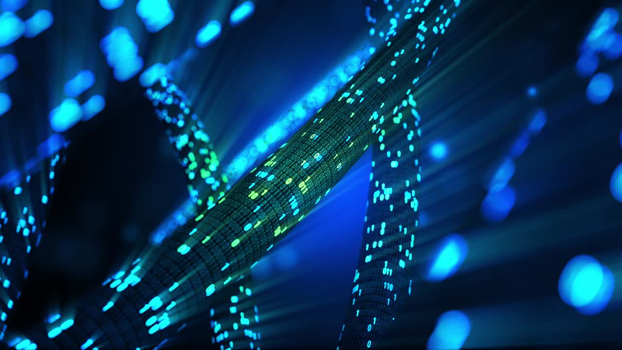 Futuristic data stream, Digital flow. Dynamic pattern with power rays and light.Data transferring. Information concept.