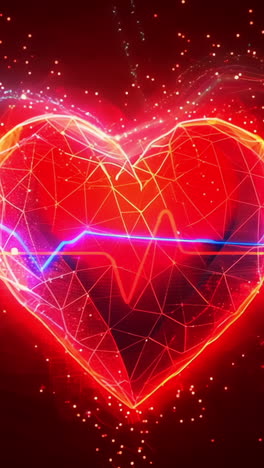 A heart is shown in a blue background with a red line that is shaped like an ECG. The heart is broken, and the red line is pulsing, giving the impression of a heartbeat