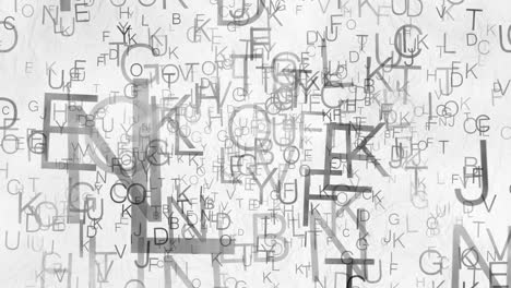 letras del alfabeto inglés volando desde el fondo del papel.