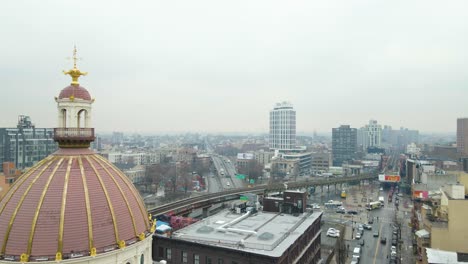 Slow-motion-static-birds-flying-Brooklyn-NYC-Weylin-roof-wintertime