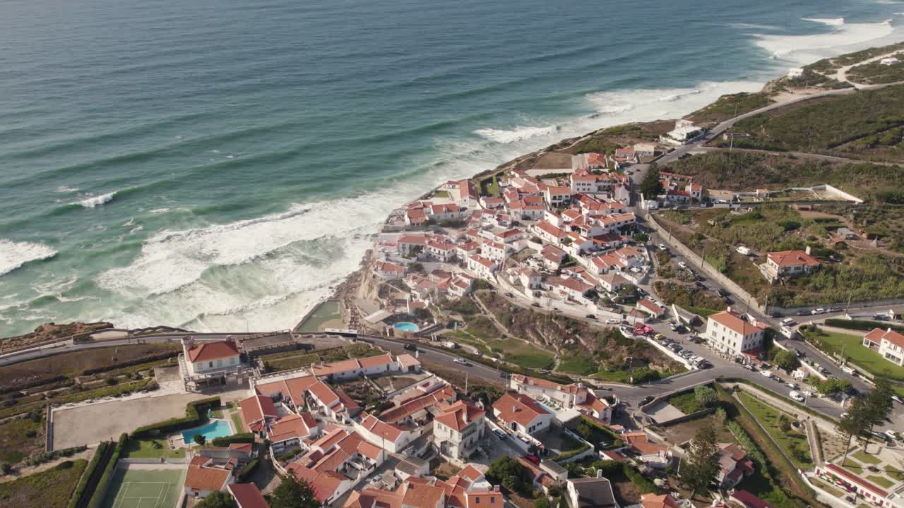 azenhas do mar 바다, 포르투갈 대서양 연안이 내려다 보이는 절벽 위에 그림 같은 마을