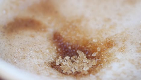 close-up of brown sugar in a cappuccino