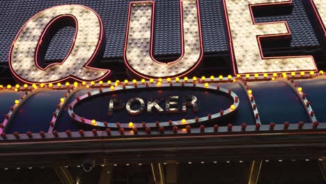 lights are out on a neon poker sign in the old town fremont district of las vegas's casino with flickering lights