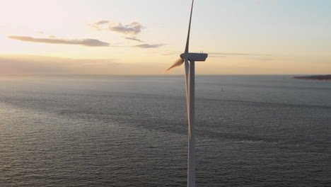 windturbines during sunset on the island neeltje jans, the netherlands