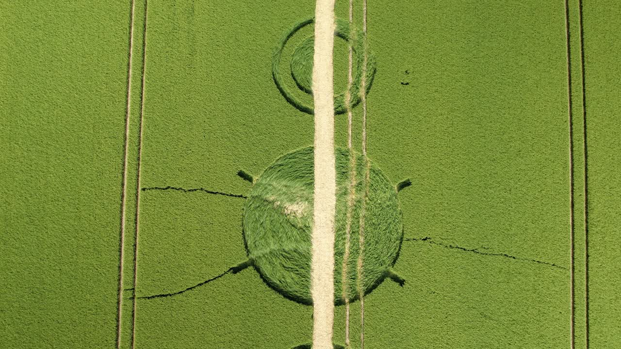 윈터보른 바세트 (winterbourne bassett crop circle) 에서 내려오는 공중 사진.