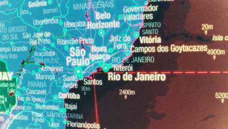 digital map displaying major brazilian cities and regions