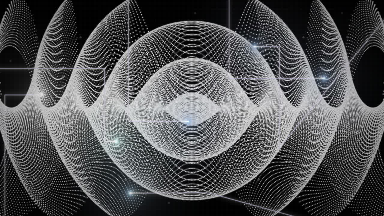 Symmetrical shapes forming intricate white lines creating abstract geometric pattern