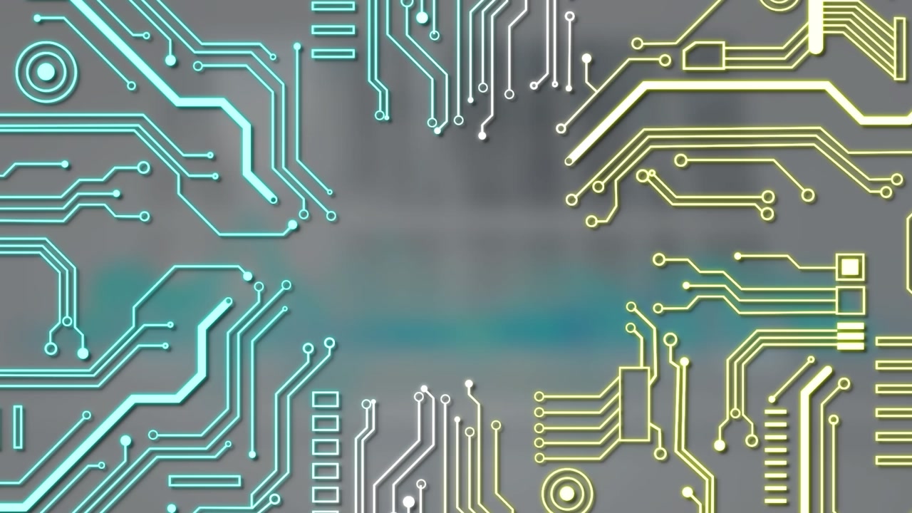 Animation of integrated circuit over grey background
