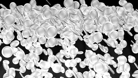 silver coin particles, cg animation, loop,