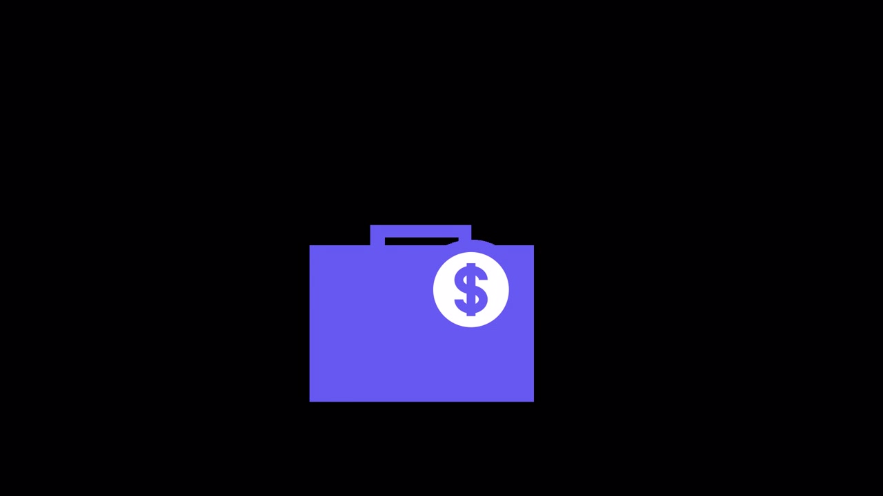 Animeret dokumentmappe-ikon med dollarsymbol