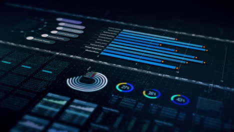 visuales de datos dinámicos para gráficos de información de negocios, gráficos animados y conocimientos basados en datos para una maqueta de reunión de negocios