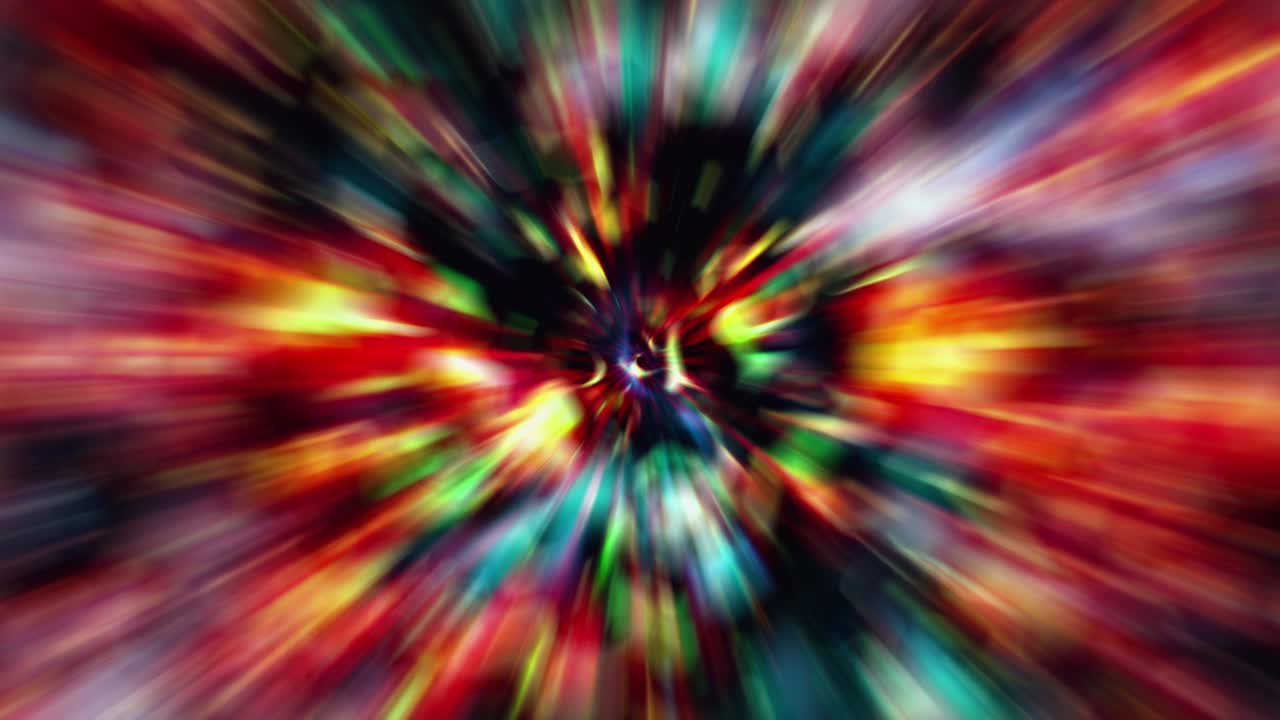 fondo abstracto con animación multicolor energía brillante efecto de rayo de luz túnel de vórtice. 4k 3d bucle sin costuras transmisión de arco iris de color rayas de luz rotación. tecnología futurista haces digitales.