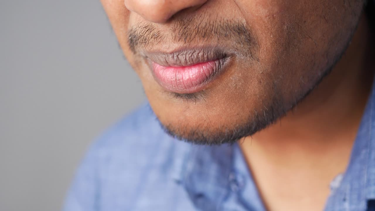 Close-up of a person's mouth and lips