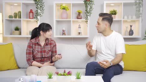 couple fighting at home.