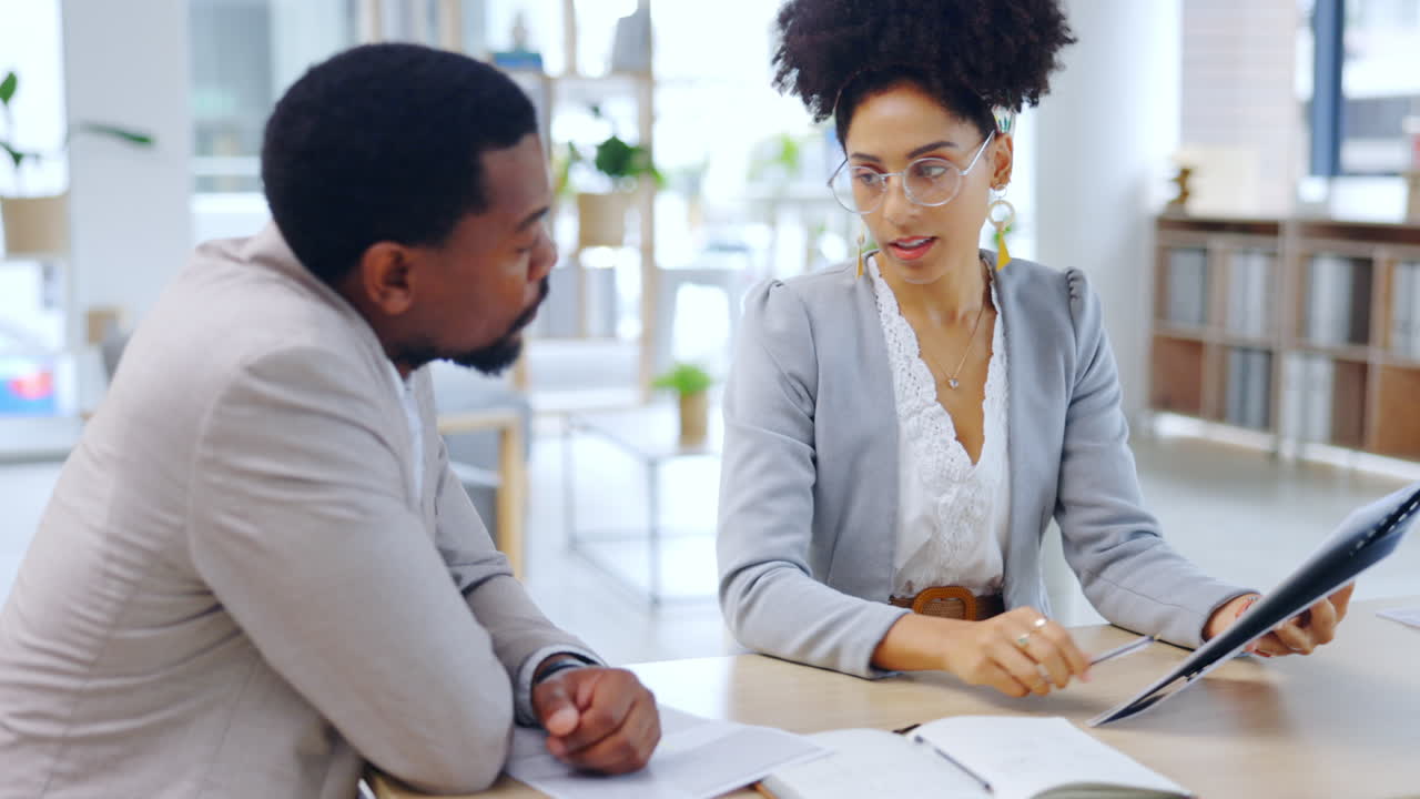 Business people, documents