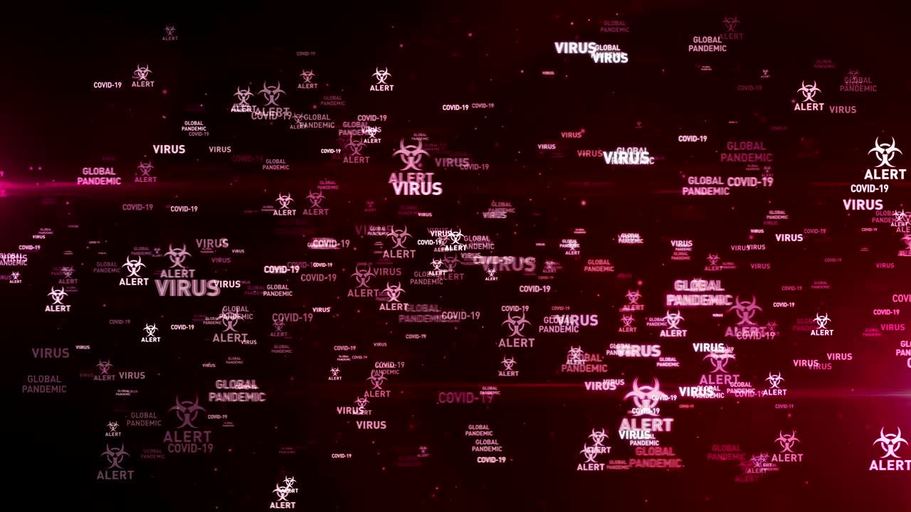 alerta de pandemia global del virus covid-19 bucle de vórtice y fondo sin costuras