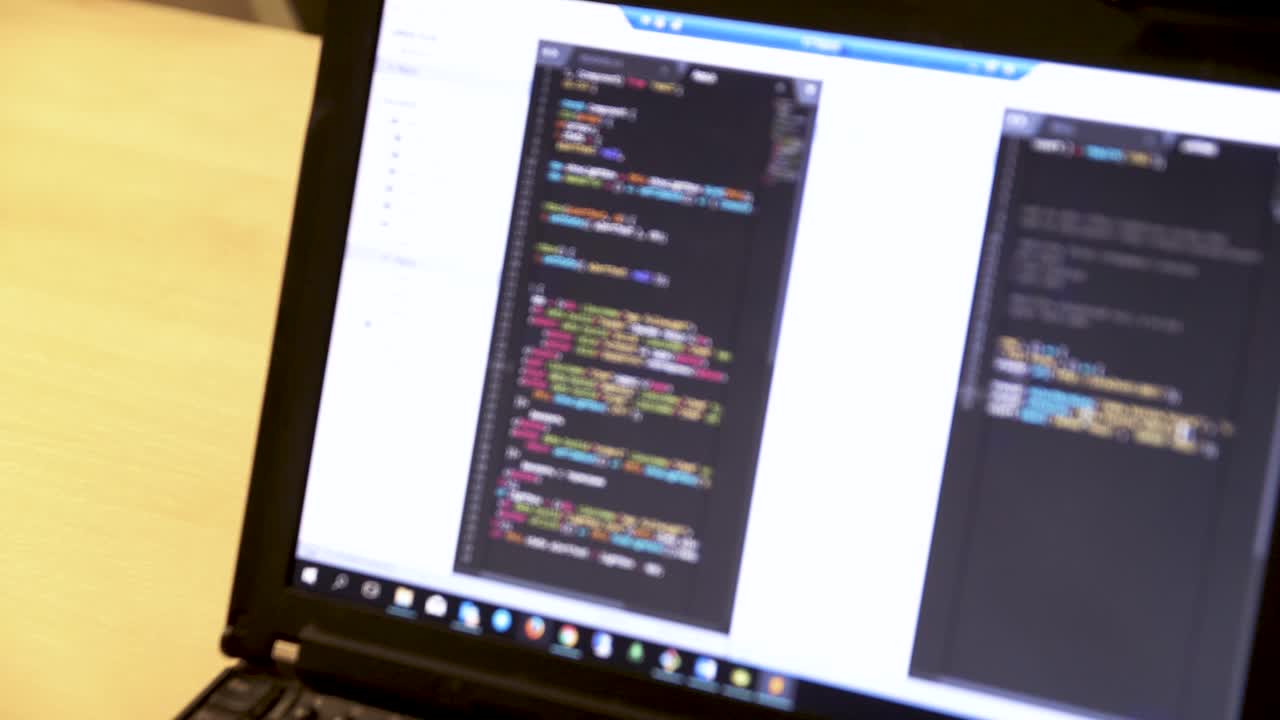 Laptop displaying code
