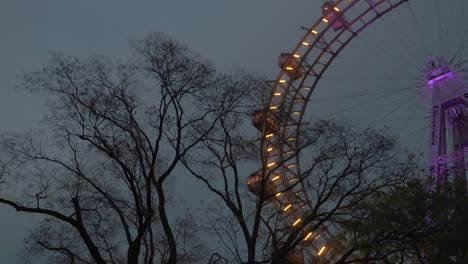 giant ferris wheel in the evening vienna austria