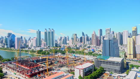 time-lapse, high angle, of the motion of life through bangkok, thailand