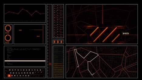 Animación-Del-Procesamiento-De-Datos-Digitales-Sobre-Fondo-Negro