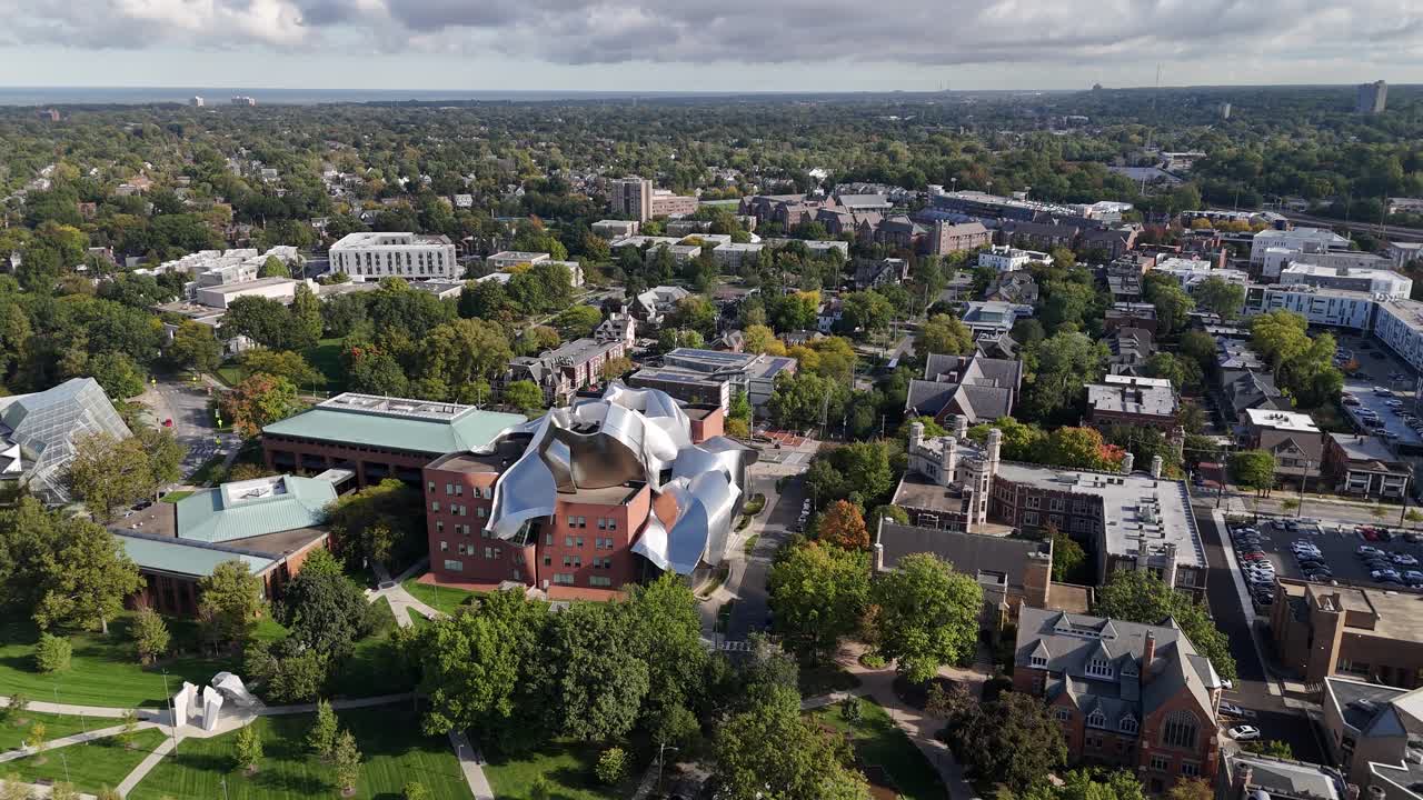 Cleveland, Ohio USA, Aerial View of Peter B. Lewis Building in Case Western Reserve University Campus
