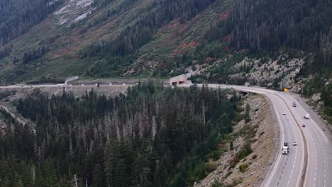 Traffic-Descending-Steep-Coquihalla-Highway-Slopes-toward-Great-Bear-Snow-Shed