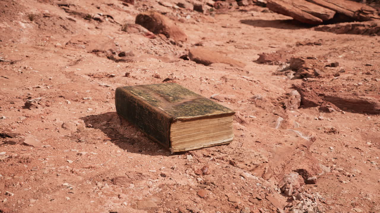 vecchio libro nel deserto di red rock