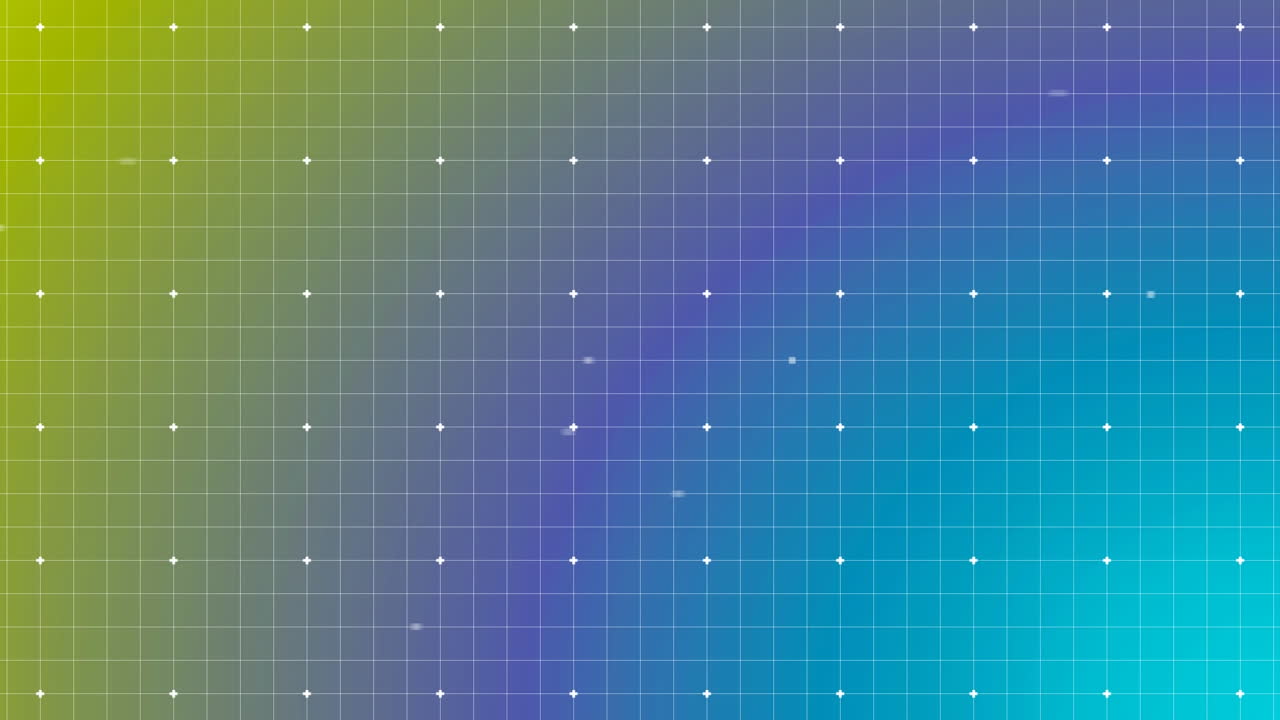 작은 사각형, 빛의 지점이 그리드의 선에 움직이는 그리드. 필터에서 파란색에서 초록색으로 분해