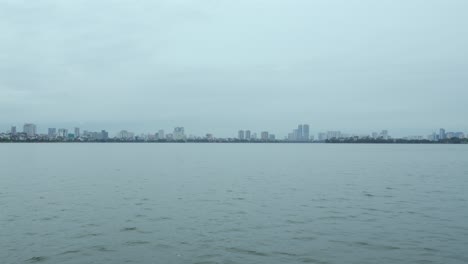 hanoi city skyline cai river cruise view vietnam modern buildings southeast asia