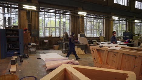 woodworking factory scene