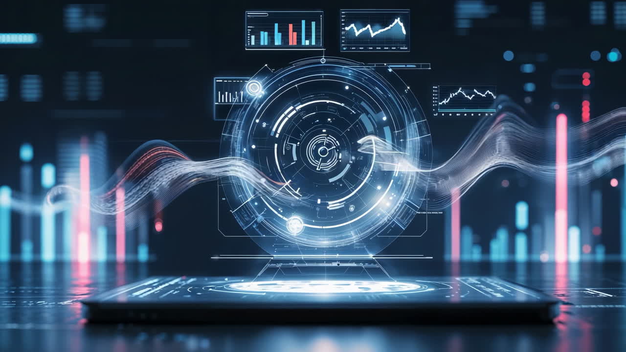 Futuristic Digital Data Analytics Interface
